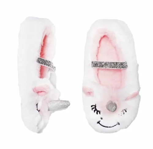 Girls Animal Slipper Boots — ballet unicorn slippers white (medium (2